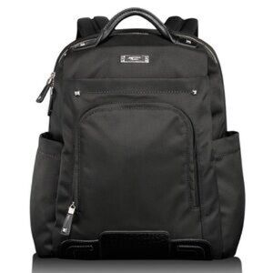 Tumi Black Nylon and Leather Backpack